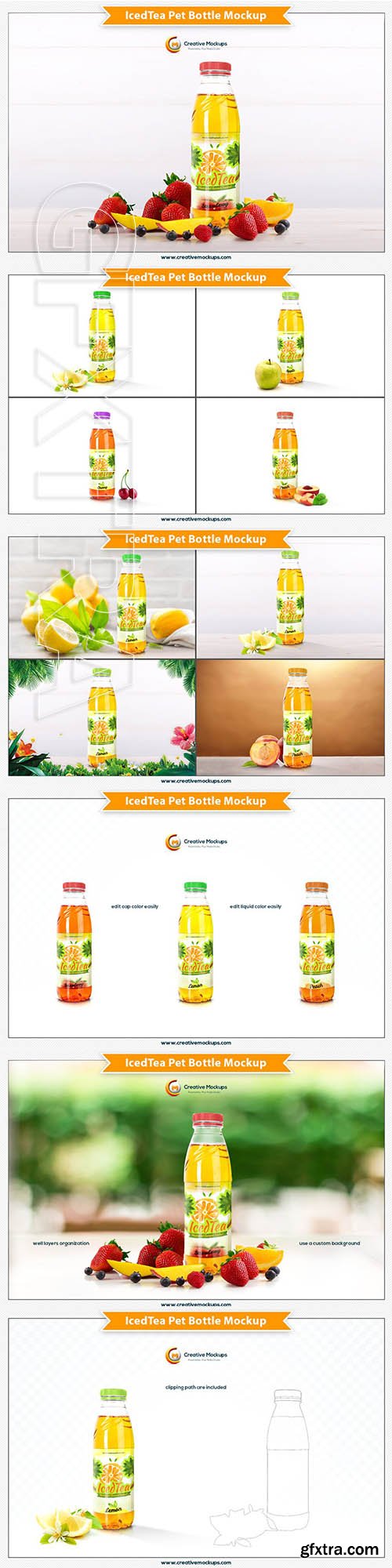 CreativeMarket - Iced Tea Pet Bottle Mockup 3156483