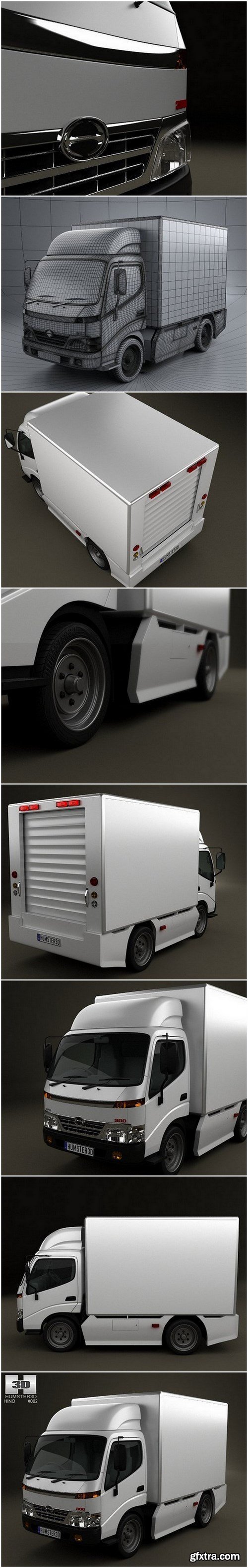 Hino 300 Standard Cab Box 2010 3D Model