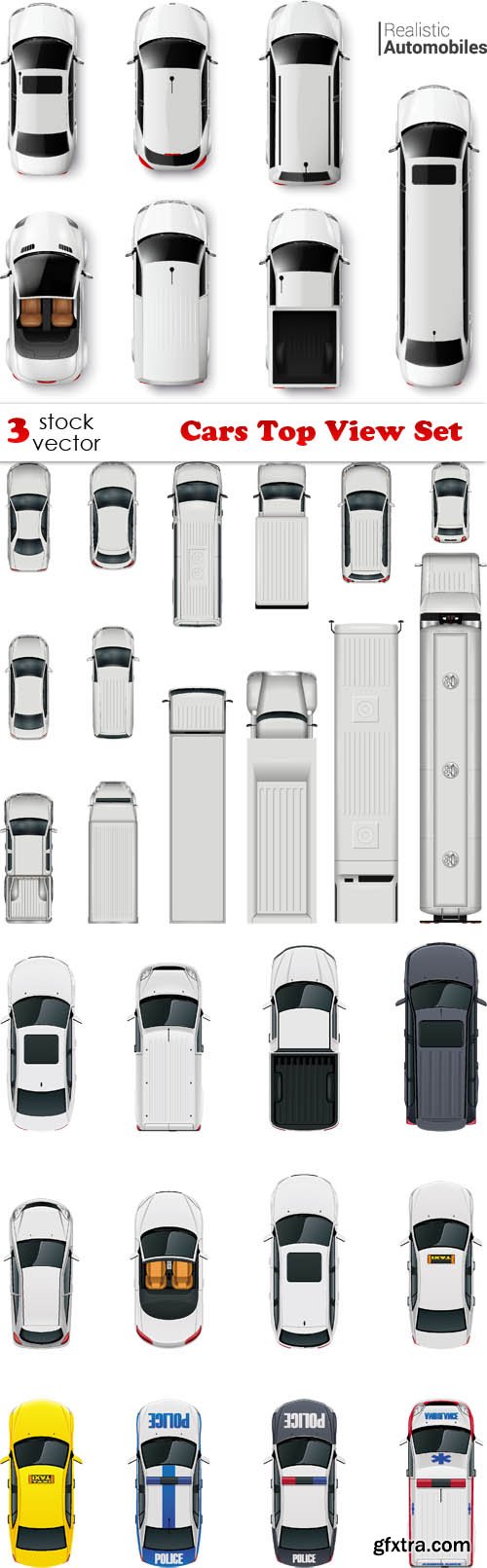 Vectors - Cars Top View Set 2