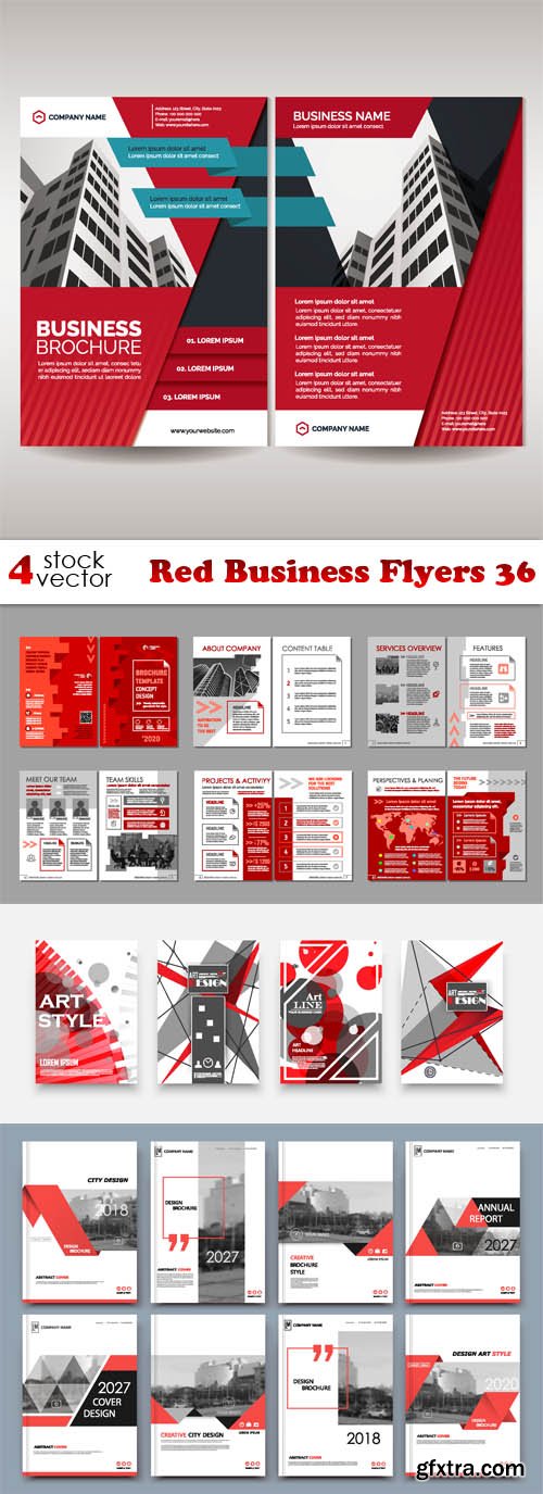 Vectors - Red Business Flyers 36