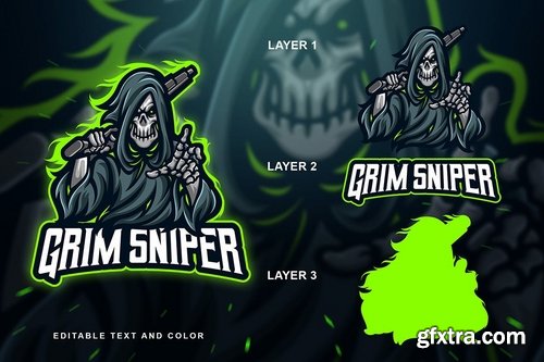 Grim Sniper Sport and Esport Logo Template