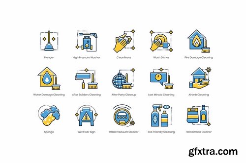 55 Cleaning Icons Kinetic Series