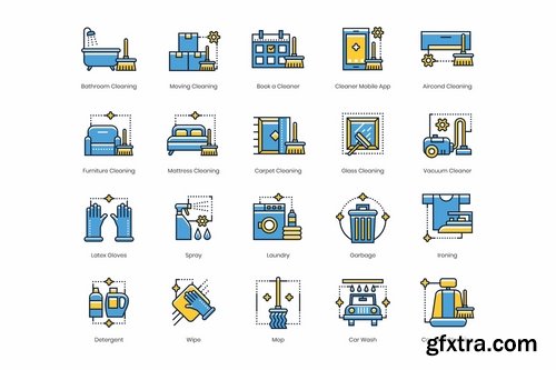 55 Cleaning Icons Kinetic Series