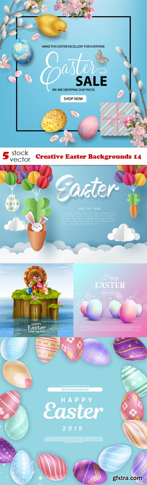 Vectors - Creative Easter Backgrounds 14