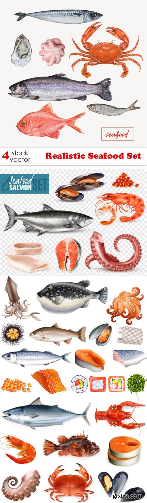 Vectors - Realistic Seafood Set