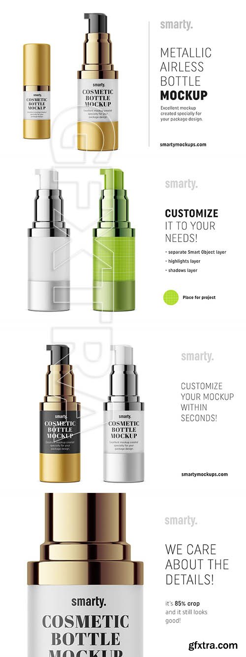 CreativeMarket - Metallic airless mockup 15 ml 3374611