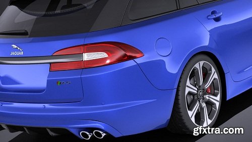 Jaguar XFR-S Sportbrake 2016 (vray) 3D Model