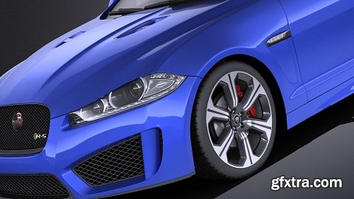 Jaguar XFR-S Sportbrake 2016 (vray) 3D Model