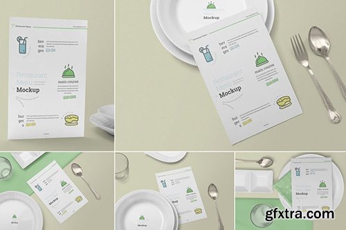 Restaurant Menu Card Mockups