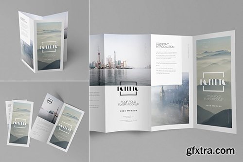 4 Fold Brochure Mockups