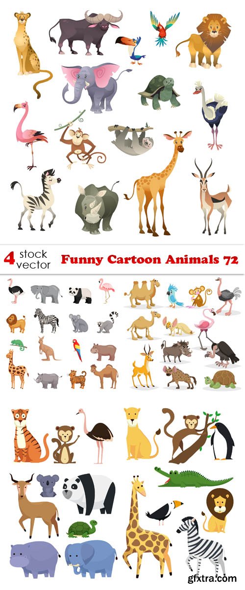 Vectors - Funny Cartoon Animals 72