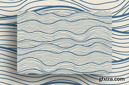 Minimalist Waves Seamless Patterns