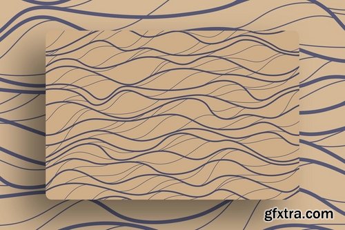 Minimalist Waves Seamless Patterns