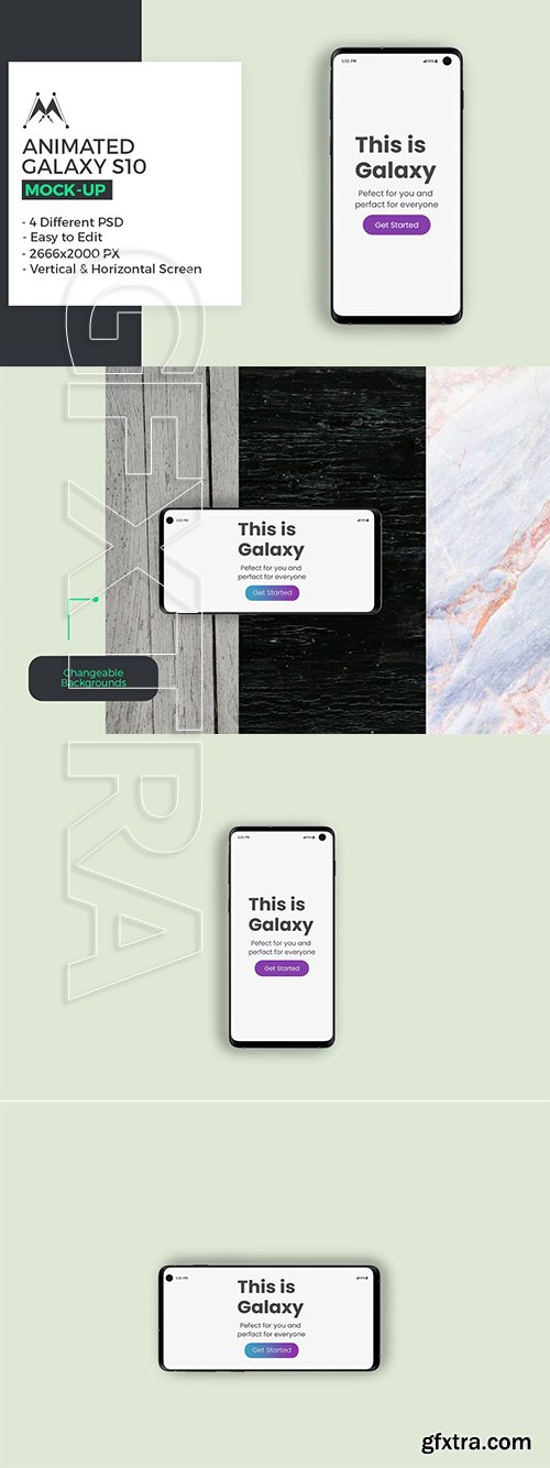 CreativeMarket - Animated Galaxy S10 Mockup 3521561