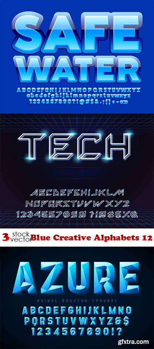 Vectors - Blue Creative Alphabets 12