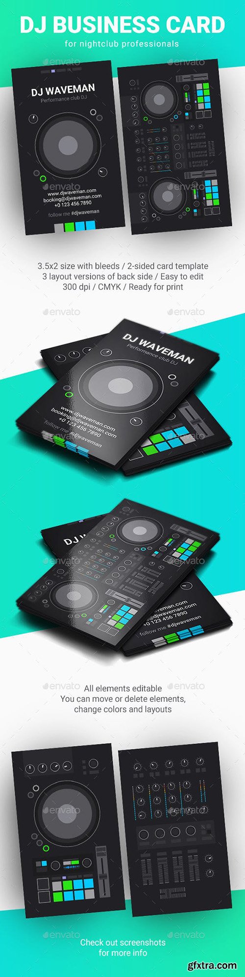 Digital DJ Business Card PSD Template