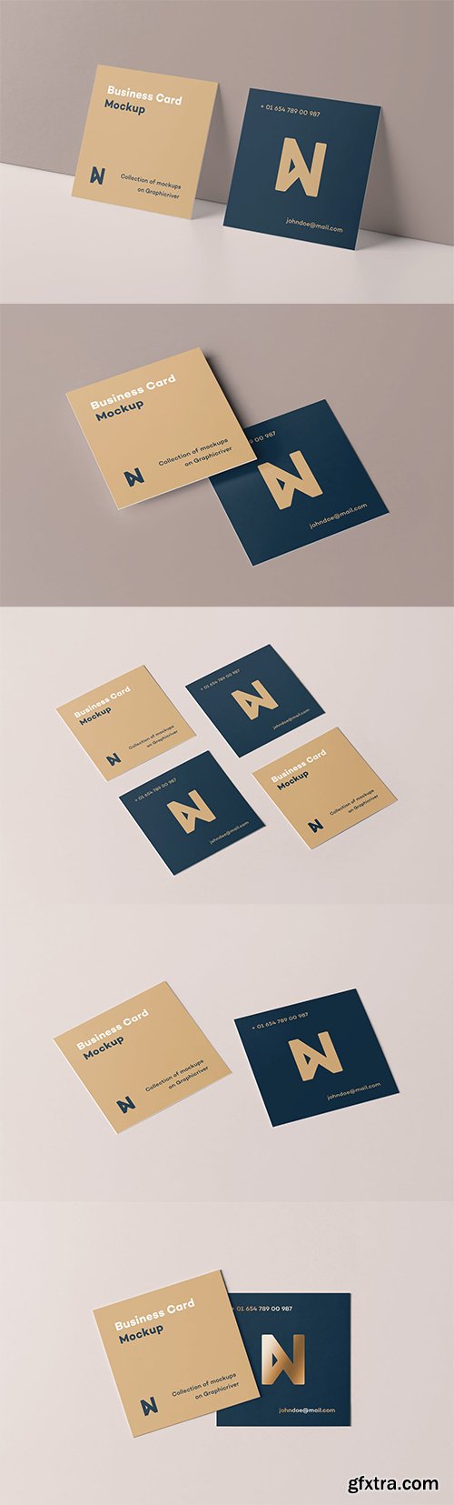 Square Business Card Mock-up