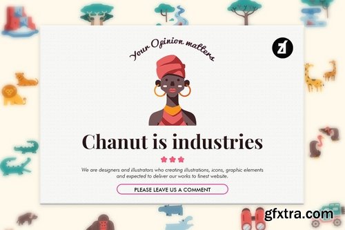 50 Africa elements in flat design