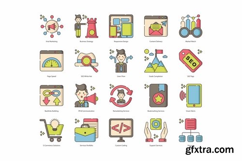 115 SEO & Online Marketing Icons Hazel Series