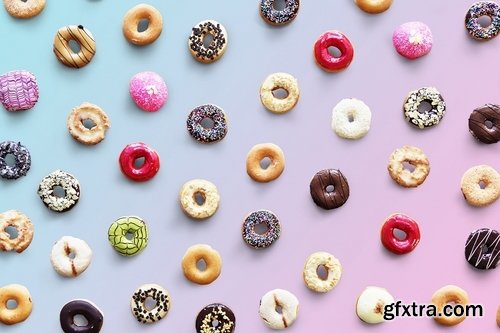 Download Varieties of donut flavors shot mockup » GFxtra