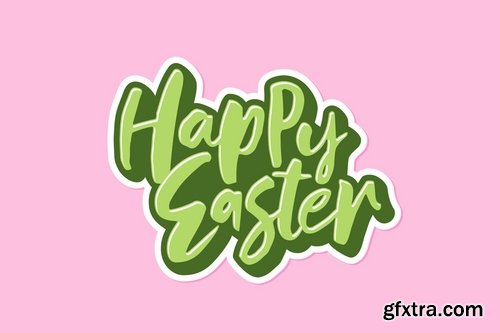 Happy Weekend Happy Easter and Friday Lettering Pack