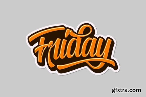 Happy Weekend Happy Easter and Friday Lettering Pack