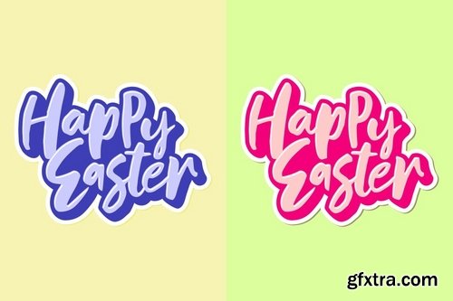 Happy Weekend Happy Easter and Friday Lettering Pack