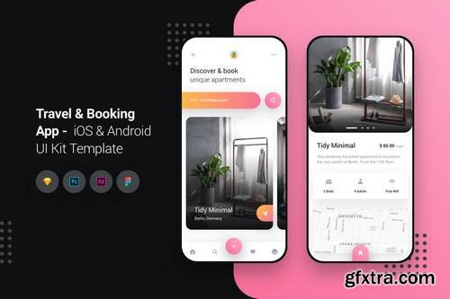 Travel & Booking App iOS & Android UI Kit Template