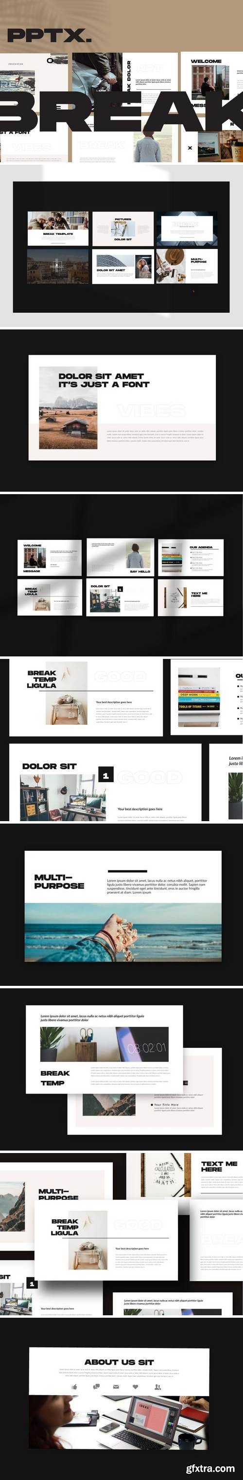 Break - Powerpoint, Keynote, Google Sliders Templates