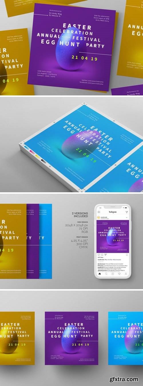 Easter 2019 Flyer Template + Social Media