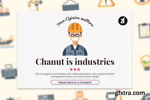 50 Industry elements in flat design