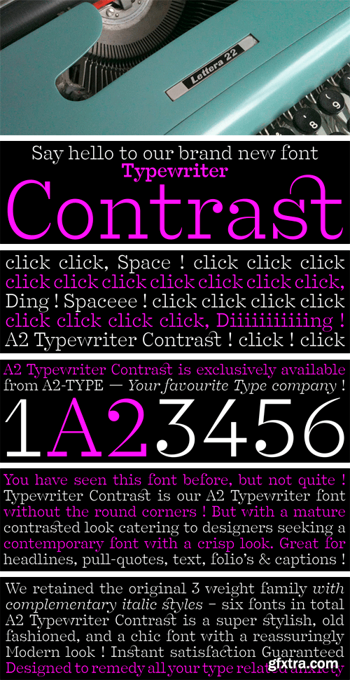 A2 Typewriter Contrast Font Family