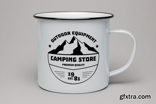 Retro Camp Logo, Vintage Premade Travel Badge