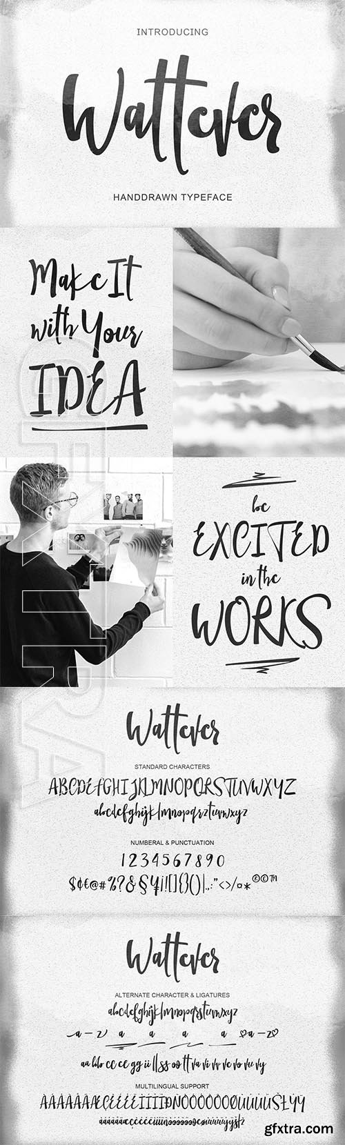 CreativeMarket - Wattever Handdrawn Typeface 3617605