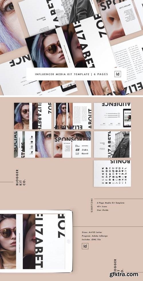 Influencer Media Kit | 6 Pages | Adobe InDesign