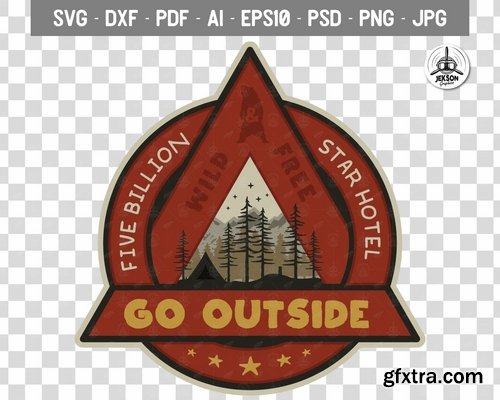 Outdoor Adventure Badge Vintage Camp Logo Patch