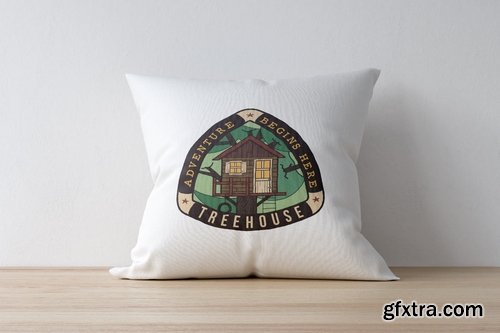 Tree House Badge Vintage Camping Logo Patch SVG