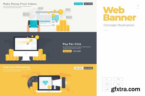 Flat Design Banner Concepts Pack