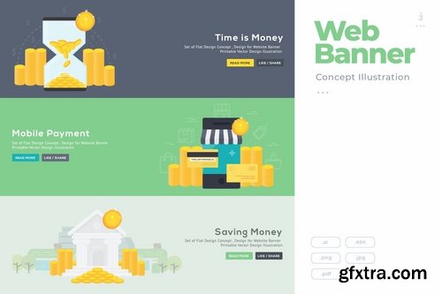 Flat Design Banner Concepts Pack