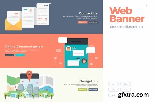 Flat Design Banner Concepts Pack