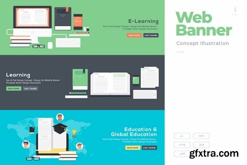 Flat Design Banner Concepts Pack