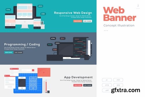 Flat Design Banner Concepts Pack