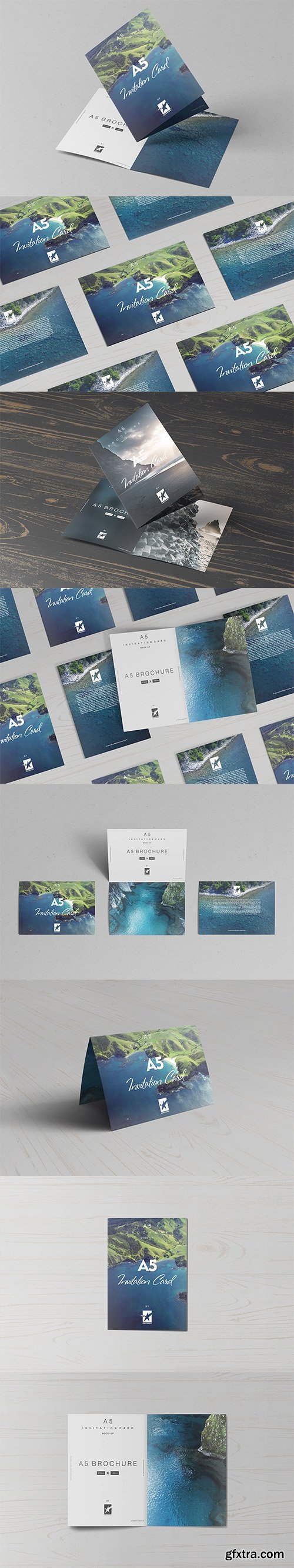 A5 Invitation Card / Brochure Mock-Ups Vol.1