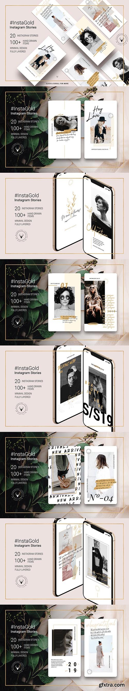 CreativeMarket - InstaGold Minimal Instagram Stories 3607687