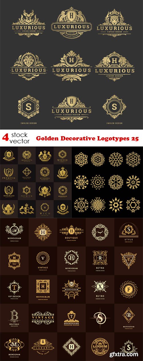 Vectors - Golden Decorative Logotypes 25