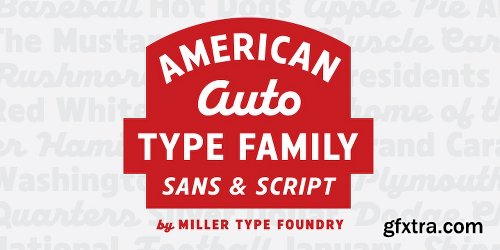 American Auto Font Family - 22 Fonts