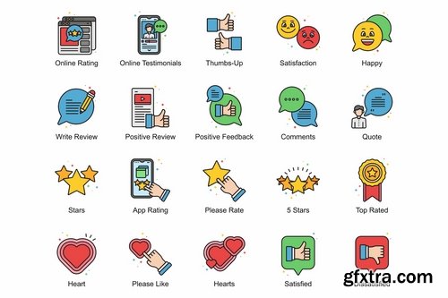 60 Customer Feedback Icons Vivid Series