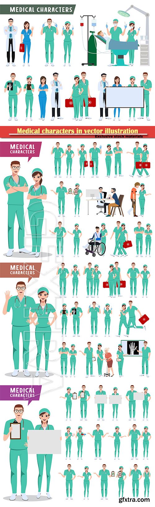 Medical characters in vector illustration