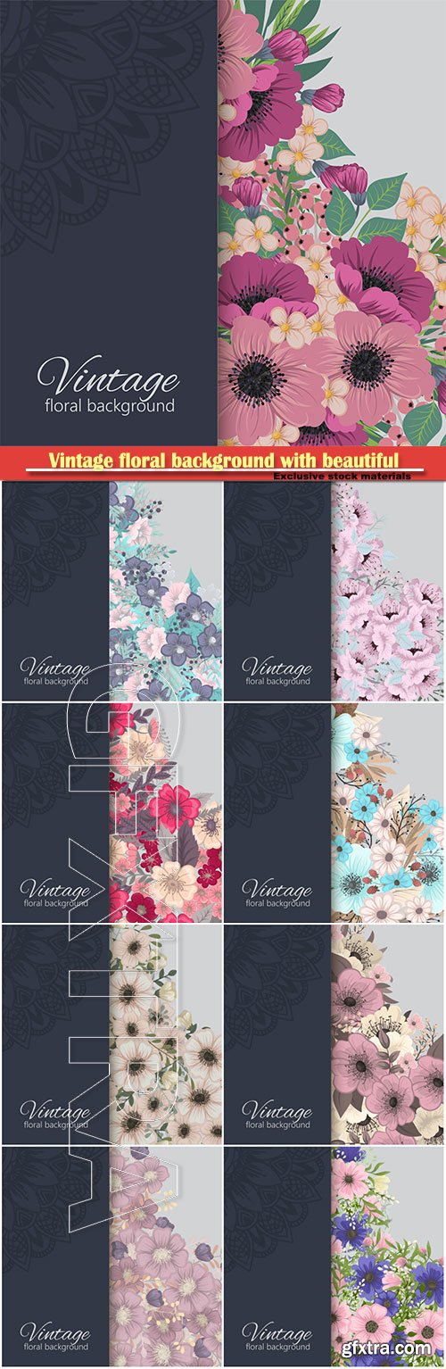 Vintage floral background with beautiful ornament