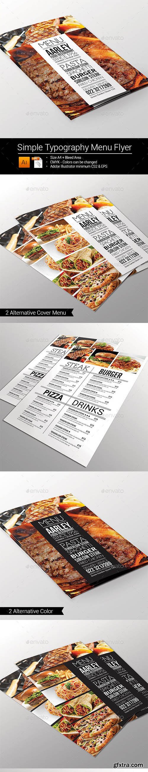 Simple Typography Menu Flyer 10013533